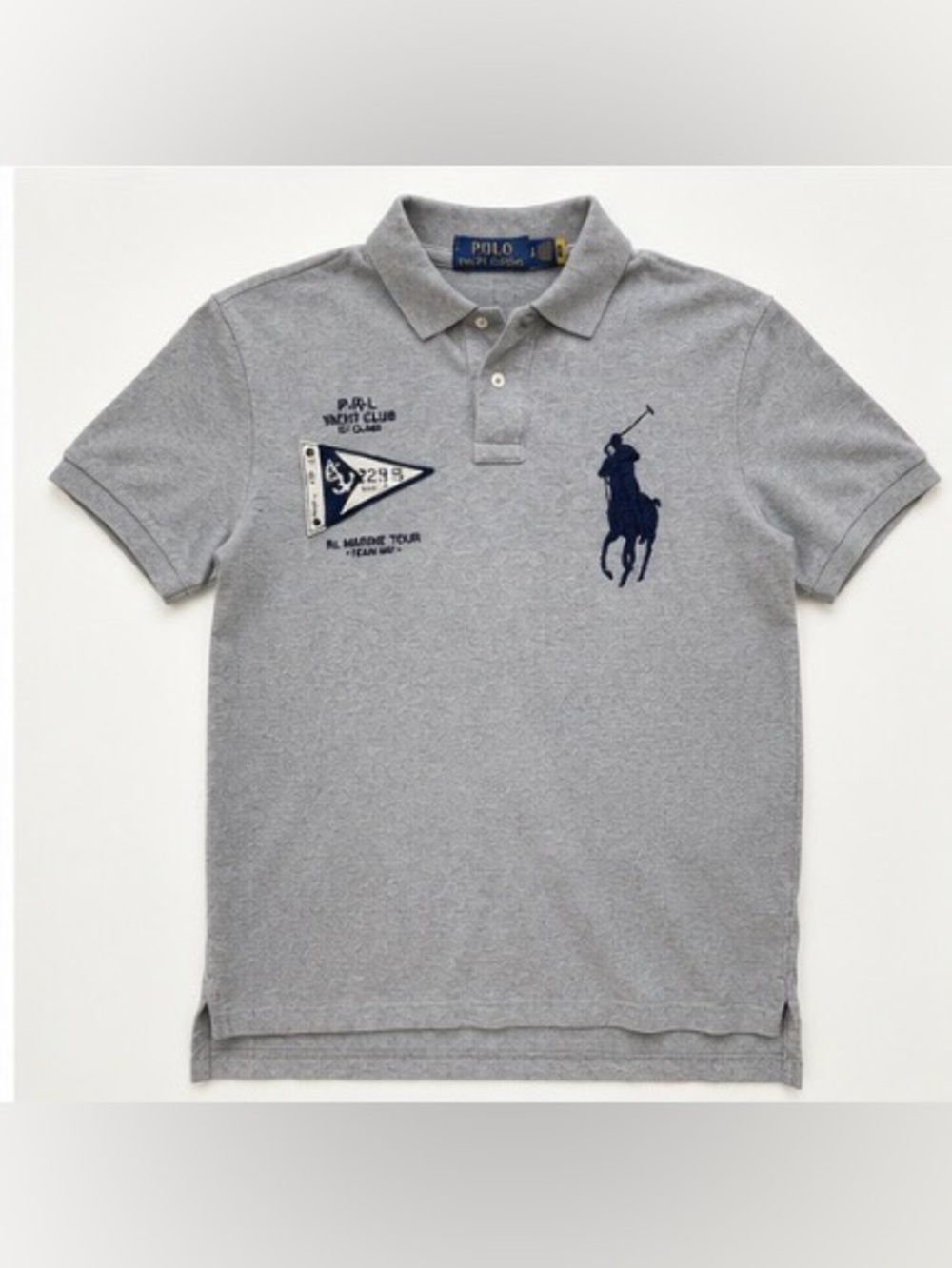 Polo by Ralph Lauren Light Gray Polo with Navy Pony Patch